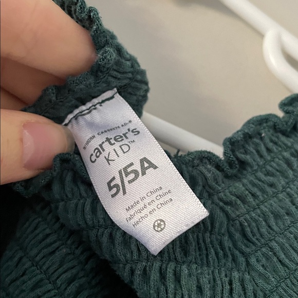 Carter's Forest Green Smocked Blouse - Picture 2 of 2